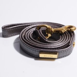 Hound Collection Leather Dog Leash Genuine Leather Gold Bar Logo
